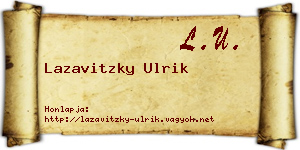 Lazavitzky Ulrik névjegykártya